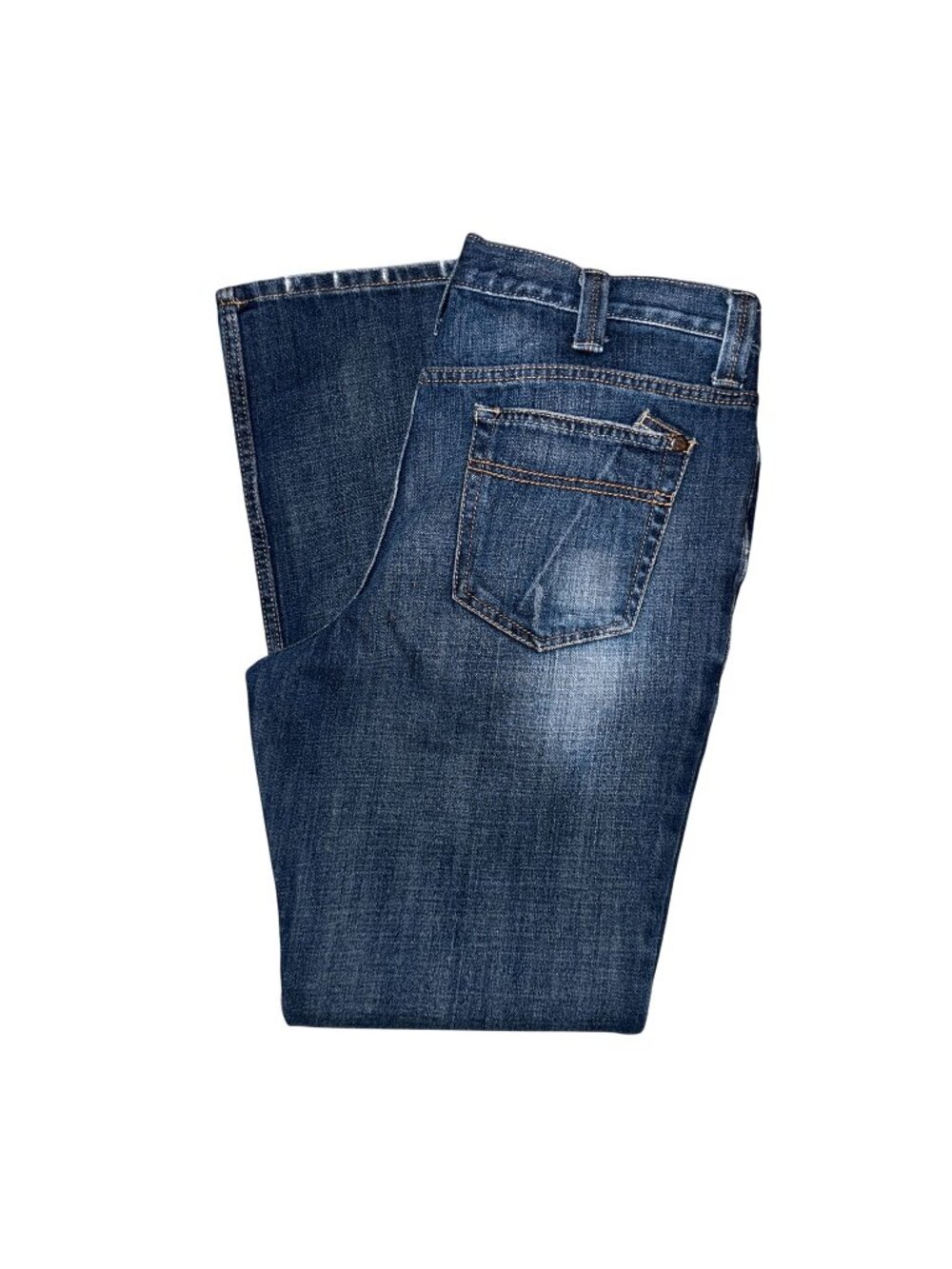 Cinch Bootcut Jeans 34 30 Medium Wash Distressed Blue Embroidered Pockets